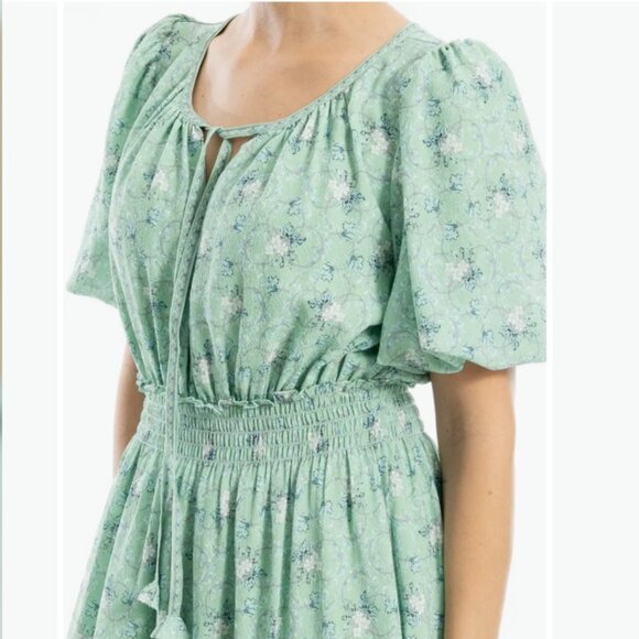 NWT Max Studio London Mint Green Bubble Sleeve Tiered Maxi Dress - Women's XL - Picture 7 of 16